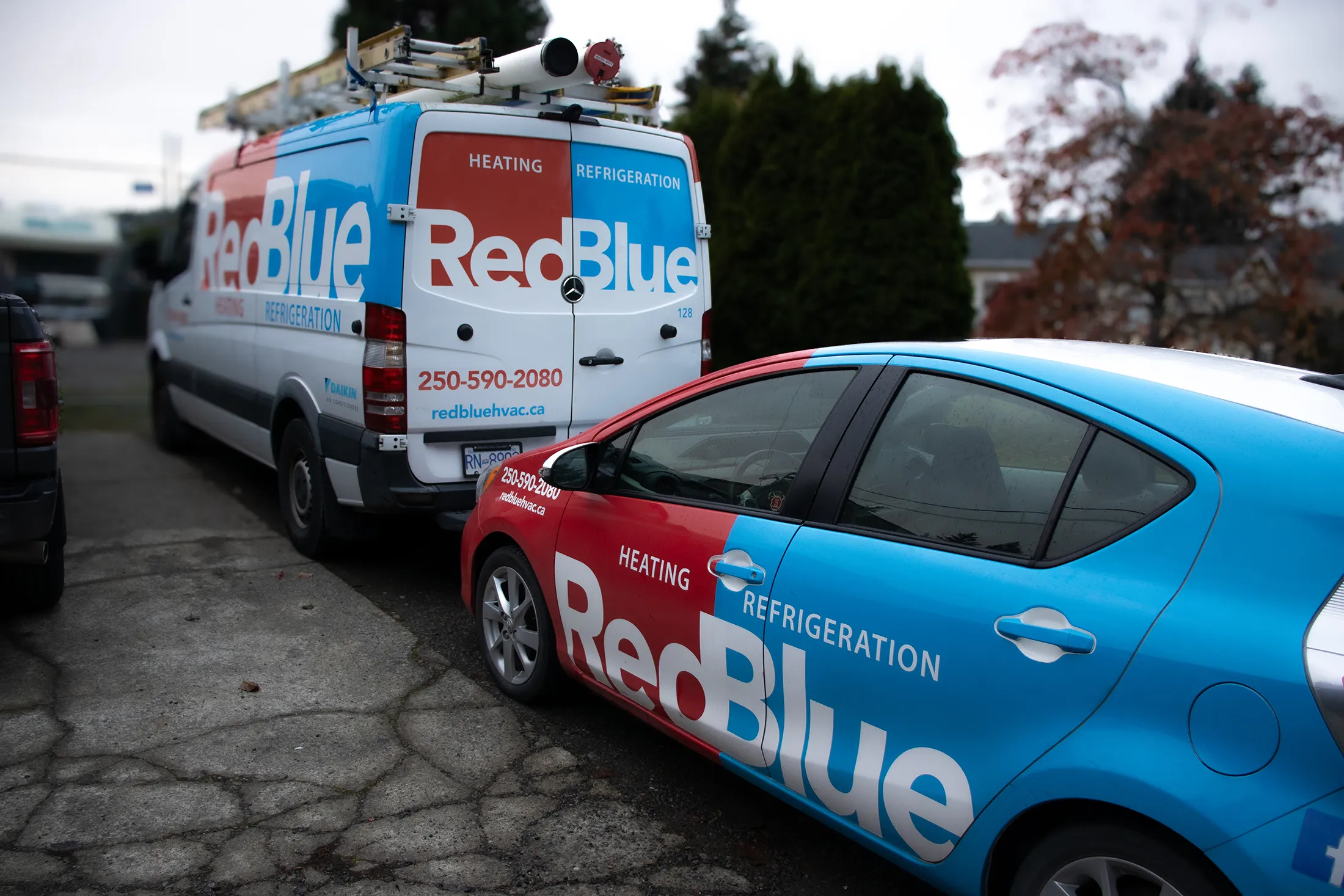 RedBlue Heating & Refrigeration vehicles in Victoria BC
